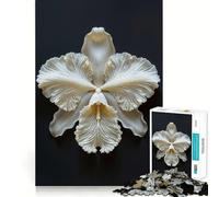 Puzzle de 1000 pièces Orchidée Blanche en Gros Plan pour Adolescents,idéal pour développer l'intelligence,Jeu Stimulant,pièces de Taille Uniforme et précises,activité Amusante en Famille Le Soir