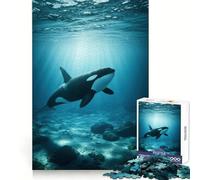 Puzzle de 1000 pièces Orque dans l'océan pour Adultes Un Puzzle Stimulant la mémoire, idéal pour se détendre et créer Une Ambiance chaleureuse (38x52cm)