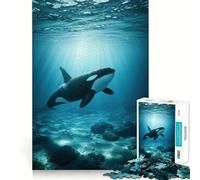 Puzzle de 1000 pièces Orque dans l'océan pour Adultes Un Puzzle Stimulant la mémoire, idéal pour se détendre et créer Une Ambiance chaleureuse (38x52cm)