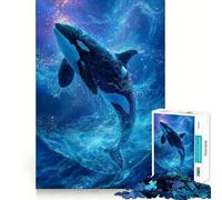 Puzzle de 1000 pièces Orque sautant à Travers Les étoiles pour Adultes, idéal pour améliorer la mémoire, se détendre en Toute tranquillité, découpe Ferme, Cadeau de Noël (38x26cm)