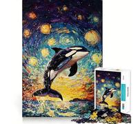 Puzzle de 1000 pièces Orque sous Un Ciel étoilé pour Adultes, Jouet Intelligent, activité à Domicile, découpe précise, décoration Murale (38x26cm)