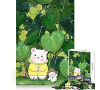 Puzzle de 1000 pièces Ours Canard Forêt Pluvieuse pour Adolescents Développe la réflexion, apaise et distrait Découpe Lisse Idée Cadeau (38x26cm)