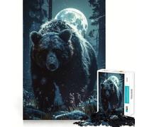 Puzzle de 1000 pièces, ours dans la forêt nordique, coupe lisse, favorise le développement cognitif, est un jeu relaxant et un superbe cadeau d'anniversaire (50 x 75 cm)