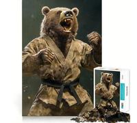 Puzzle de 1000 pièces Ours en Kimono de karaté Bordure Parfaite Jeu Intelligent Défi Amusant Jeu Lent Cadeau d'anniversaire Amusant (50x75cm)