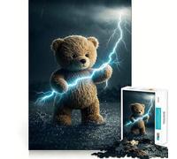 Puzzle de 1000 pièces Ours en Peluche et Pouvoir de Foudre pour Adolescents, idéal pour développer la mémoire, se détendre et Offrir Un Joli Cadeau 38x26cm