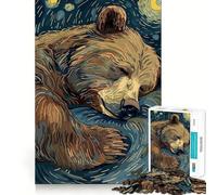 Puzzle de 1000 pièces Ours endormi dans Une Nuit étoilée pour Adolescents, idéal pour se détendre et se ressourcer 50x75cm
