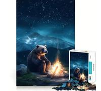Puzzle de 1000 pièces Ours Grizzly Triste pour Adolescents Jeu de réflexion et de création Collective Découpe Nette et Amusante Objet de Collection (38x26cm)