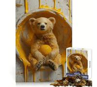 Puzzle de 1000 pièces Ours Joueur Splash pour Adolescents Jeu de logique Solide Amusant et paisible Découpe de précision (50x75cm)