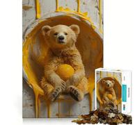 Puzzle de 1000 pièces Ours Joueur Splash pour Adolescents Jeu de logique Solide Amusant et paisible Découpe de précision (50x75cm)