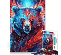 Puzzle de 1000 pièces Ours Néon Mystique pour Adolescents Développement de la mémoire, Assemblage sans Stress, Cadeau touchant (38x52cm)