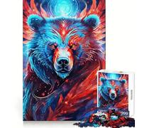 Puzzle de 1000 pièces Ours Néon Mystique pour Adolescents Développement de la mémoire, Assemblage sans Stress, Cadeau touchant (38x52cm)