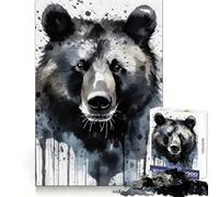 Puzzle de 1000 pièces Ours Peint à l'aquarelle pour Adolescents Développe la logique, apaise l'esprit, Amusant et sécurisé Assemblage Parfait Idée Cadeau (50x75cm)