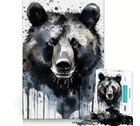 Puzzle de 1000 pièces Ours Peint à l'aquarelle pour Adultes,Jeu de réflexion,découpe Laser pour Un Assemblage Parfait,activité enrichissante pour Les Jours de Pluie (50x75cm)