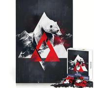 Puzzle de 1000 pièces Ours Polaire Abstrait Rouge pour Adultes Stimule la mémoire Divertissement Occasionnel Bords Nets Cadeau Classique (50x75cm)