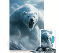 Puzzle de 1000 pièces Ours Polaire Effrayant pour Adolescents Jeu de logique Solide Amusant et paisible Découpe de précision Cadeau Exceptionnel (38x26cm)