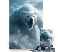 Puzzle de 1000 pièces Ours Polaire Effrayant pour Adolescents Jeu de logique Solide Amusant et paisible Découpe de précision Cadeau Exceptionnel (38x26cm)