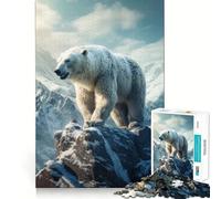 Puzzle de 1000 pièces Ours Polaire Sauvage pour Adolescents Jeu Intellectuel Temps en Famille Découpe de Qualité Cadeau Unique (50x75cm)