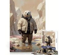 Puzzle de 1000 pièces Ours Polaire surréaliste, Nature, pour Adolescents, Jouet cognitif, Loisir Doux, Motif à Assembler, œuvre d'art 38x26cm