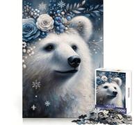 Puzzle de 1000 pièces Ours Polaires Adolescents, thème Hivernal, idéal pour se concentrer, s'entraîner et se détendre Assemblage serré Cadeau attentionné (38x26cm)
