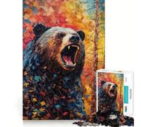 Puzzle de 1000 pièces Ours Rugissant pour Adultes, Jeu de réflexion, Divertissement paisible, pièce de Collection aux découpes soignées (50x75cm)
