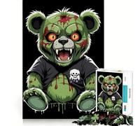 Puzzle de 1000 pièces Ours Zombie pour Adultes,Jeu Stimulant l'esprit,découpe Laser pour Un Assemblage Parfait,activité Amusante en Famille (38x52cm)