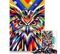 Puzzle de 1000 pièces Owl WPAP Pop Art pour Adolescents, Jeu intellectuel, Joie familiale, découpe de qualité, Cadeau élégant (50x75cm)