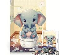 Puzzle de 1000 pièces Pachyderme fantaisiste en Pot pour Adolescents Sharp Recall, Serene Escape, Uniform Cut, Perfect Christmas (50x75cm)