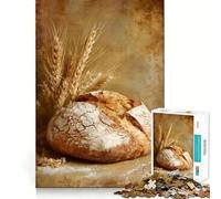 Puzzle de 1000 pièces Pain Rustique et épis de blé pour Adolescents, Jeu intellectuel, détente mentale, découpe de qualité, Cadeau de Noël (50x75cm)
