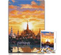 Puzzle de 1000 pièces Palais de Bangkok en Pixel Art pour Adolescents:Un Jeu éducatif et cognitif Amusant et Original, idéal comme Cadeau Dimensions:38x26 cm