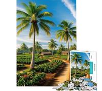 Puzzle de 1000 pièces Palmiers et Chemin sinueux Jeu de réflexion pour Adultes Idéal pour se détendre à la Maison pour Un Anniversaire ou Noël (Dimensions 38x52cm)