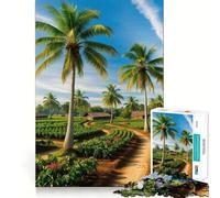 Puzzle de 1000 pièces Palmiers et Chemin sinueux pour Adolescents, Jeu de réflexion, Design paisible et Amusant, Cadeau Unique (38x26cm)