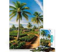 Puzzle de 1000 pièces Palmiers et Chemin sinueux pour Adultes, idéal pour stimuler Le Cerveau, se détendre et s'amuser (38x52cm) Cadeau Parfait pour Les fêtes