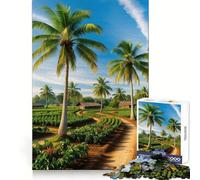 Puzzle de 1000 pièces Palmiers et Chemin sinueux pour Adultes, Jeu de logique et de Jeu de société, Finition Premium, Cadeau élégant (50x75cm)