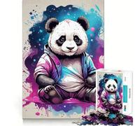 Puzzle de 1000 pièces Panda à Fond coloré pour Adolescents Jeu de logique et de détente Découpe précise (38x52cm)