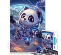 Puzzle de 1000 pièces Panda Astronaute dans l'espace Jeu de logique et de précision pour Un Anniversaire (38x52cm)