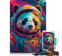 Puzzle de 1000 pièces Panda Astronaute Espace pour Adolescents Jeu de logique Stimulant et Anti-Tension Qualité supérieure Cadeau de Noël idéal (38x26cm)