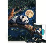 Puzzle de 1000 pièces Panda au Clair de Lune pour Adultes et Adolescents, Jeu de logique, détente, découpe de précision, (38x26cm)
