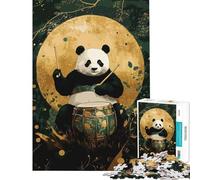 Puzzle de 1000 pièces Panda Batteur Activités Amusantes à la Maison décoration Murale Jeu Pratique pour Les Enfants de 14 Ans et Plus 38x52cm