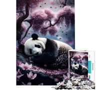 Puzzle de 1000 pièces Panda Dormant dans Une Cerise Activités Amusantes à la Maison Défi Difficile Jouet Anti-Stress pour Les 14 Ans et Plus (50x75cm)