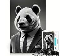Puzzle de 1000 pièces Panda en Costume pour Adolescents Stimulation de la mémoire Design apaisant et Amusant Cadeau élégant (50x75cm)