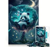 Puzzle de 1000 pièces Panda endormi pour Adolescents Amélioration de la mémoire Détente et Loisirs Découpe Nette Décoration Artistique (38x26cm)