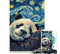 Puzzle de 1000 pièces Panda endormi sous Un Ciel étoilé pour Adultes, Jeu de logique, Jeu d'intérieur, découpe de précision, Cadeau précieux 50x75cm