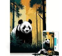 Puzzle de 1000 pièces Panda et Forêt d'animaux pour Adultes, Jeu Intelligent, Activité à Domicile, Découpe Précise, Décoration Murale (38x26cm)