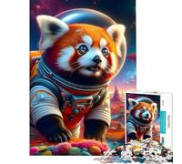 Puzzle de 1000 pièces Panda Explorateur de l'espace pour Adolescents et Adultes Jeu de réflexion Décoration Parfaite Activités Amusantes à la Maison (Dimensions 38x52cm)