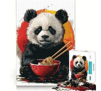 Puzzle de 1000 pièces Panda Mangeant des Ramen pour Adolescents Jeu intellectuel et Familial Qualité et Design Cadeau élégant (50x75cm)