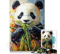 Puzzle de 1000 pièces Panda Mangeant du Bambou pour Adolescents Jeu de logique et de réflexion Découpe précise (50x75cm)