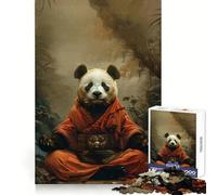 Puzzle de 1000 pièces Panda Moine Mystique Méditation pour Adolescents Puzzle cérébral Relaxant Cadeau de qualité supérieure (38x26cm)