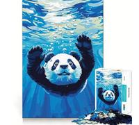Puzzle de 1000 pièces Panda nageant sous l'eau pour Adolescents Un Cadeau Original et Amusant pour stimuler la mémoire et se détendre (50x75cm)