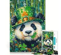 Puzzle de 1000 pièces Panda pour la Saint-Patrick, pour Adultes et Adolescents, Jeu de logique Solide, Amusant et Silencieux, découpe de précision, Cadeau du Père Noël (50x75cm)