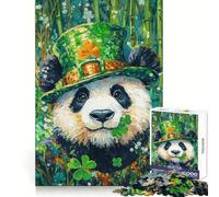 Puzzle de 1000 pièces Panda pour la Saint-Patrick, pour Adultes et Adolescents, Jeu de logique Solide, Amusant et Silencieux, découpe de précision, Cadeau du Père Noël (50x75cm)